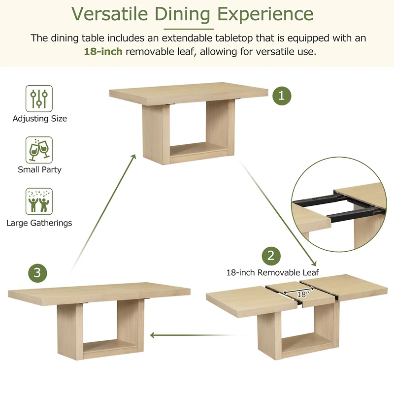 Streamdale Sturdy and Sophisticated Extendable Dining Set with 6 Plush Pieces