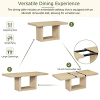 Streamdale Sturdy and Sophisticated Extendable Dining Set with 6 Plush Pieces