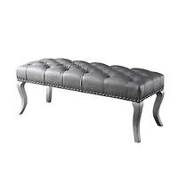 Streamdale Furniture Maxem Tufted FabricUpholstered Bench with Nailhead Trim