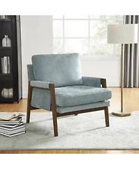 Streamdale Furniture Mid-Century Modern Velvet Accent Armchair, Blue