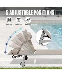 Simplie Fun Premium Textilene Chaise Lounge Adjustable, Breathable, Rust-Resistant