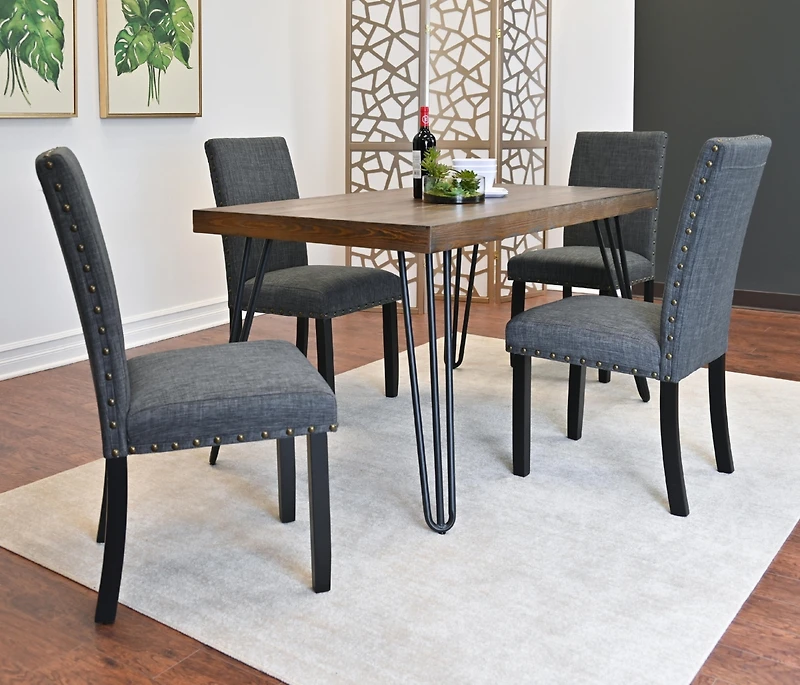 Streamdale Hairpin Dining Set (Table + 4 Chairs)