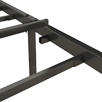 Simplie Fun Queen Size Bed Frame with Charging Station, Upholstered Headboard, Metal Platform, Grey