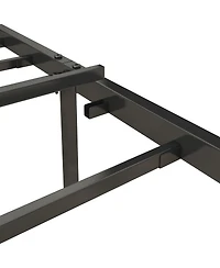 Simplie Fun Full Size Bed Frame with Charging Station, Upholstered Headboard, Metal Platform, Grey