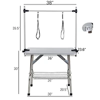 Streamdale Sturdy Foldable Pet Grooming Table with Storage