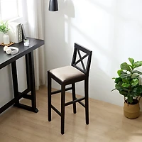 Streamdale Sturdy Rubber Wood Bar Chair Set for Enhanced Comfort (2Pcs)