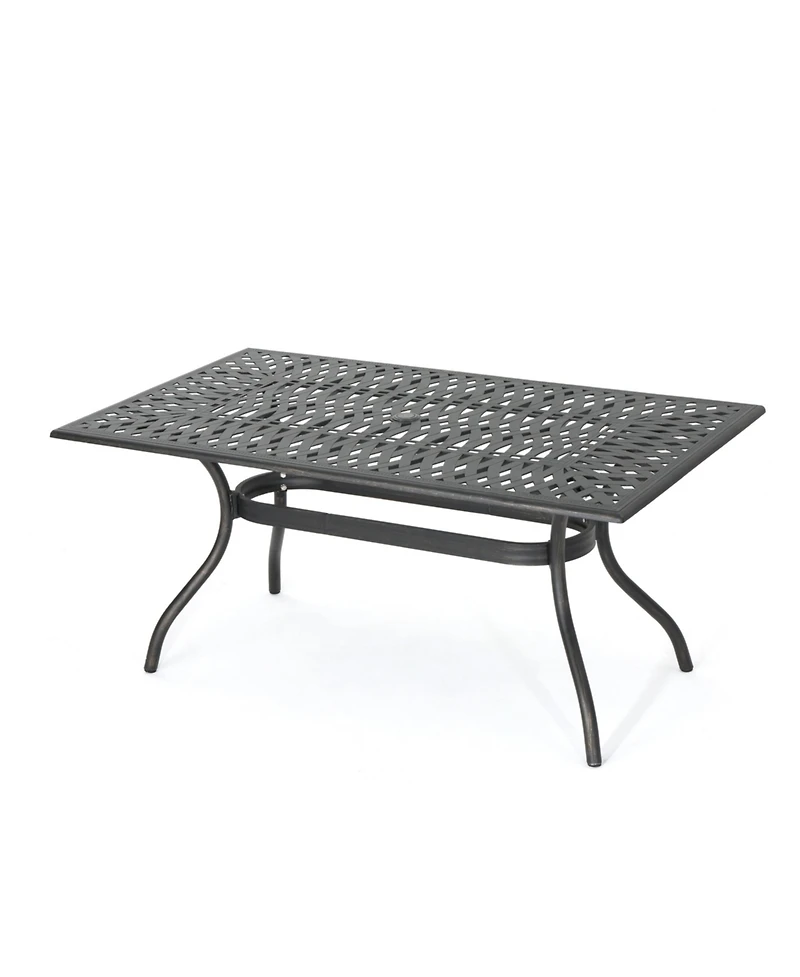 Simplie Fun Austin 68" Cast Aluminum Rectangular Dining Table