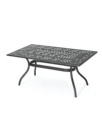 Simplie Fun Austin 68" Cast Aluminum Rectangular Dining Table