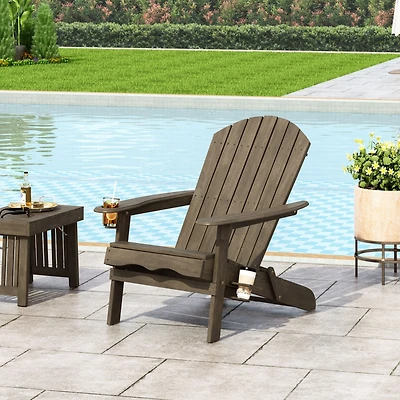 Streamdale Bellwood Folding Adirondack Chair With Cup Holders