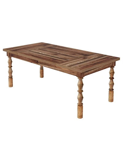 Tribesigns 62” Wood Dining Table for 4-6 People, Farmhouse Large Rectangle Kitchen Table, Dinner Table Kitchen & Dining Room Furniture with Car