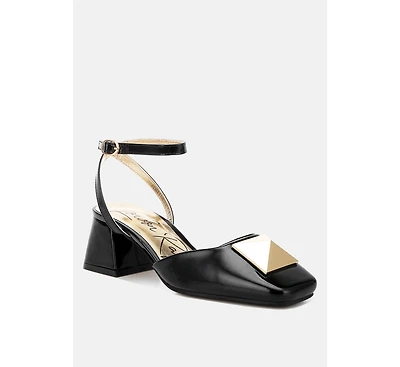 Griselda Brooch Detail Ankle Strap Sandals