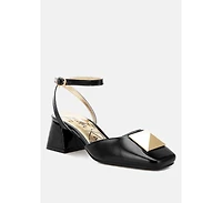 Griselda Brooch Detail Ankle Strap Sandals