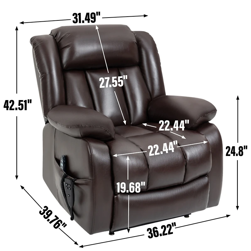 Electric Power Lift Recliner with Massage & Heat
