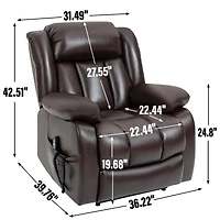 Electric Power Lift Recliner with Massage & Heat
