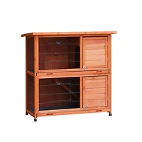 Streamdale 2-Story Outdoor Rabbit Hutch with Run & Removable Trays