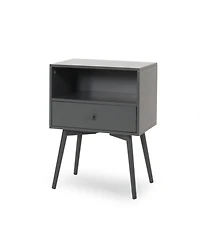 Streamdale Mid-Century Modern Side Table with Drawer and Open Shelf Storage