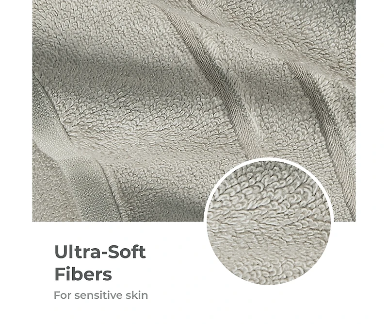 Cariloha Hand Towel | Harbor Gray | 16"x24" | Turkish Cotton & Viscose Material Blend | Extra Smooth, Odor Resistant and Highly Absorbent