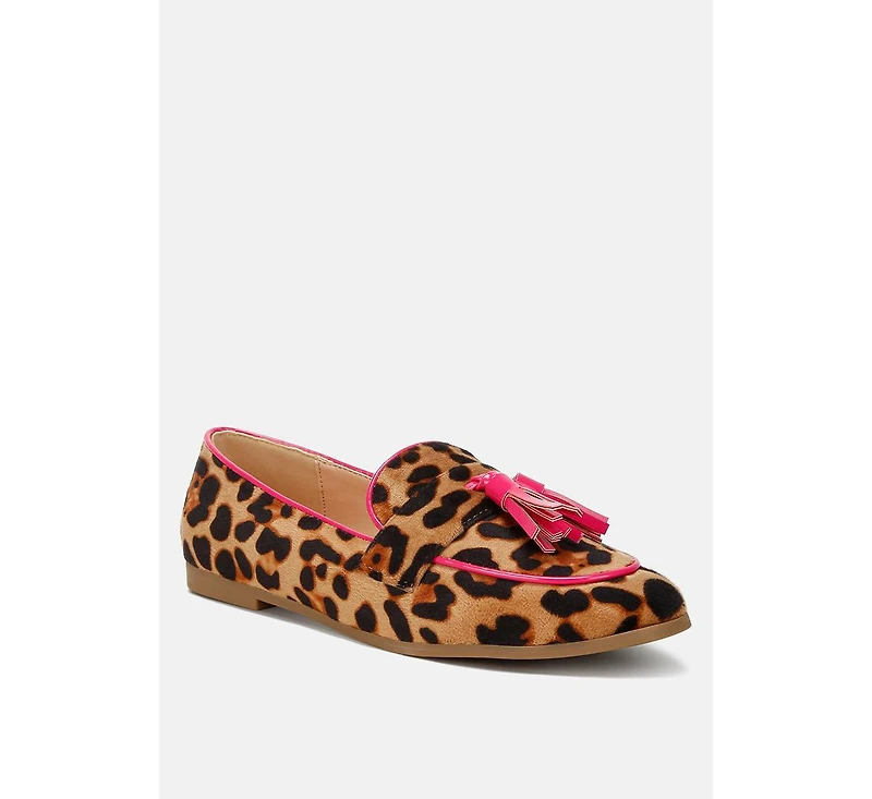 Folklore Micro Suede Tassel Womens Loafers Women