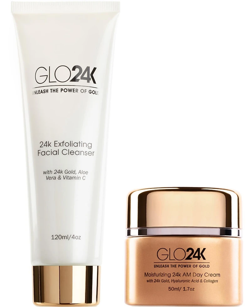 GLO24K Exfoliating Facial Cleanser & Day Cream