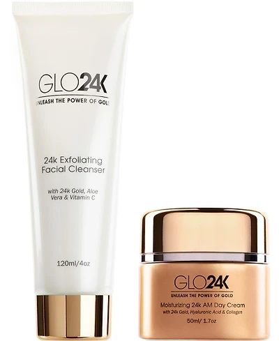 GLO24K Exfoliating Facial Cleanser & Day Cream