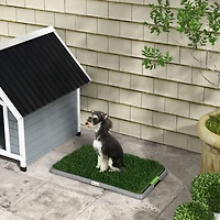 PawHut Dog Grass Pad with Tray for Potty Training Dogs, 26" x 16", 2 Pads