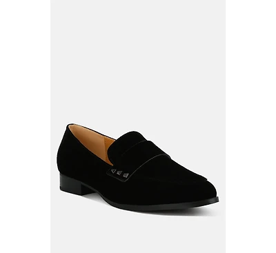 Studded Suede Loafers Women