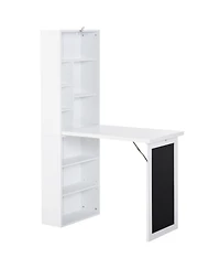 Homcom Convertible Desk with board & Shelf Multi-Function Table,