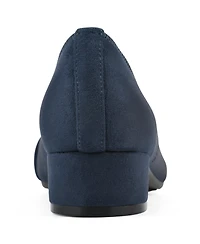 White Mountain Women's Bordeaux Low Block Heel Pumps