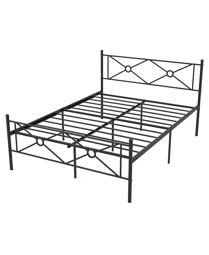 Sugift Full/Queen Metal Platform Bed Frame with Headboard and Footboard
