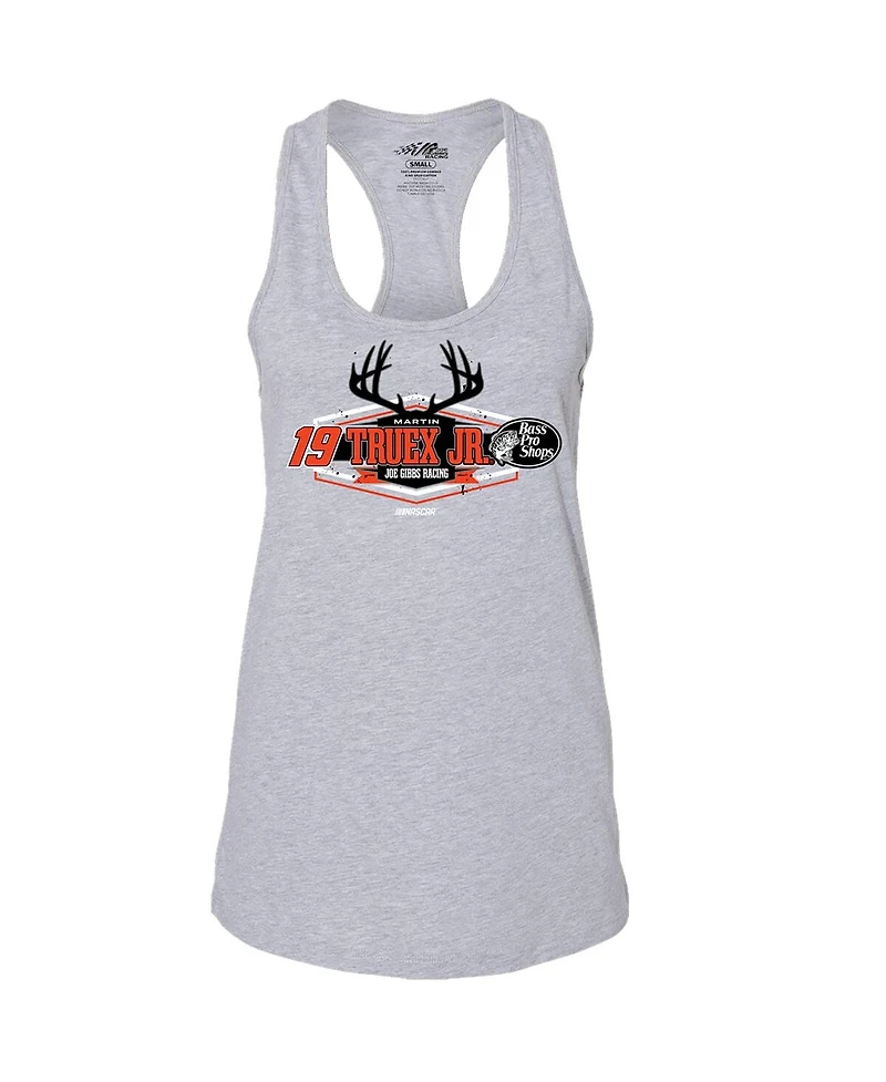 Joe Gibbs Racing Team Collection Women's Gray Martin Truex Jr Racer Back Tank Top