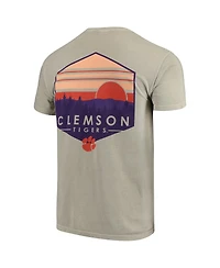 Image One Men's Tan Clemson Tigers Landscape Shield Comfort Colors Pocket T-Shirt