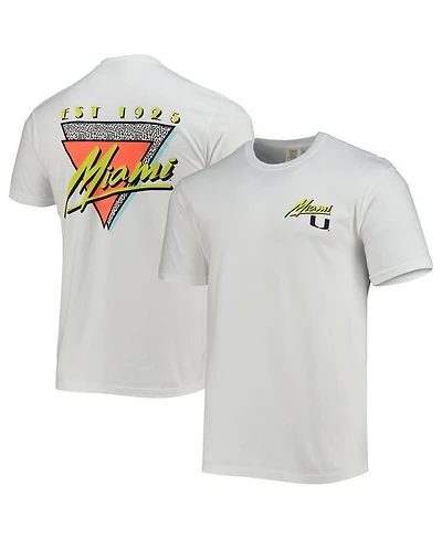 Image One Men's White Miami Hurricanes Vice Est. Comfort Color T-Shirt