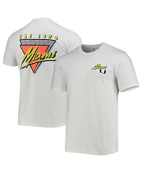 Image One Men's White Miami Hurricanes Vice Est. Comfort Color T-Shirt