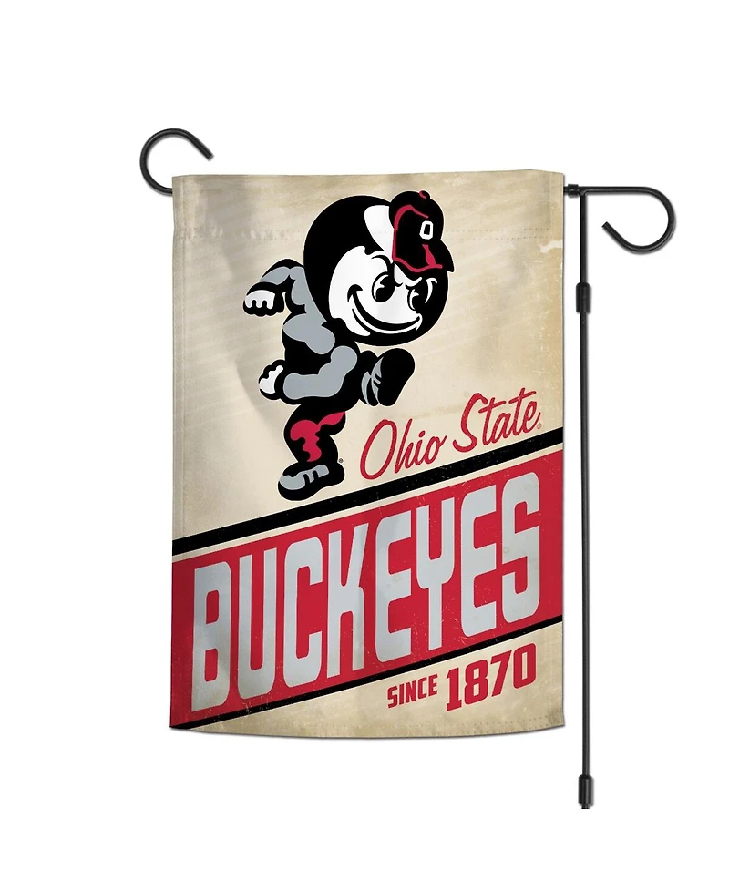 WinCraft Ohio State Buckeyes 12" x 18" Throwback Logo Double-Sided Garden Flag