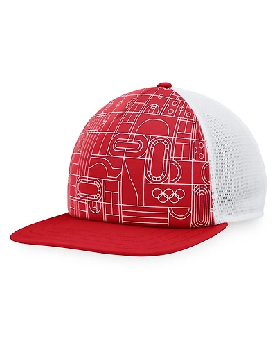 Fanatics Men's Red Olympic Games Five-Panel Trucker Snapback Hat