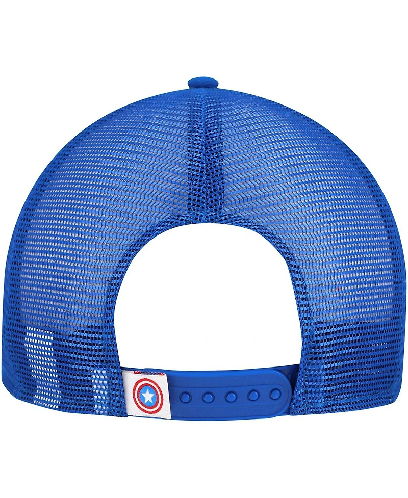 New Era Men's Blue Captain America 9FIFTY Snapback Trucker Hat