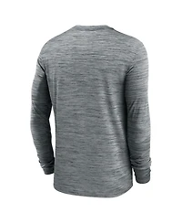 Nike Men's Heather Gray Georgia Bulldogs 2024 Sideline Velocity Performance Long Sleeve T-Shirt