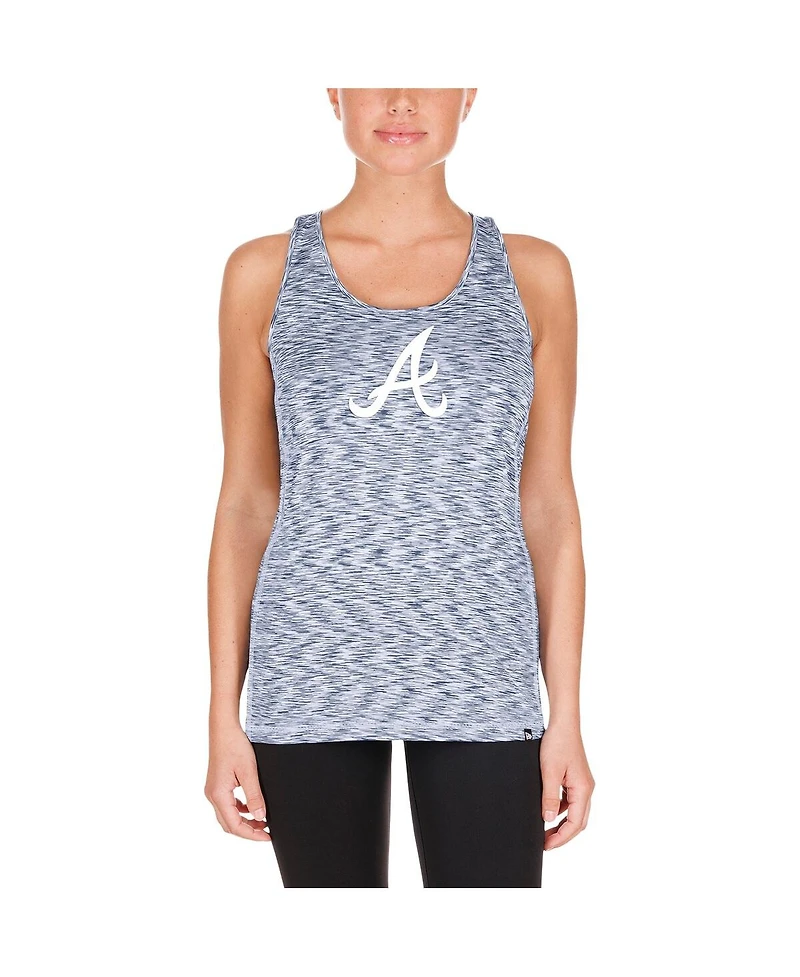 New Era Women's Navy Atlanta Braves Space Dye Keyhole Back Tank Top