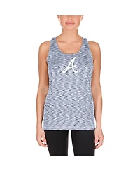 New Era Women's Navy Atlanta Braves Space Dye Keyhole Back Tank Top