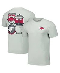 Image One Men's and Women's Gray Arkansas Razorbacks Hyper Local Campus Patches T-Shirt