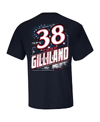 Checkered Flag Sports Men's Navy Todd Gilliland Quincy Compressors Patriotic Car T-Shirt