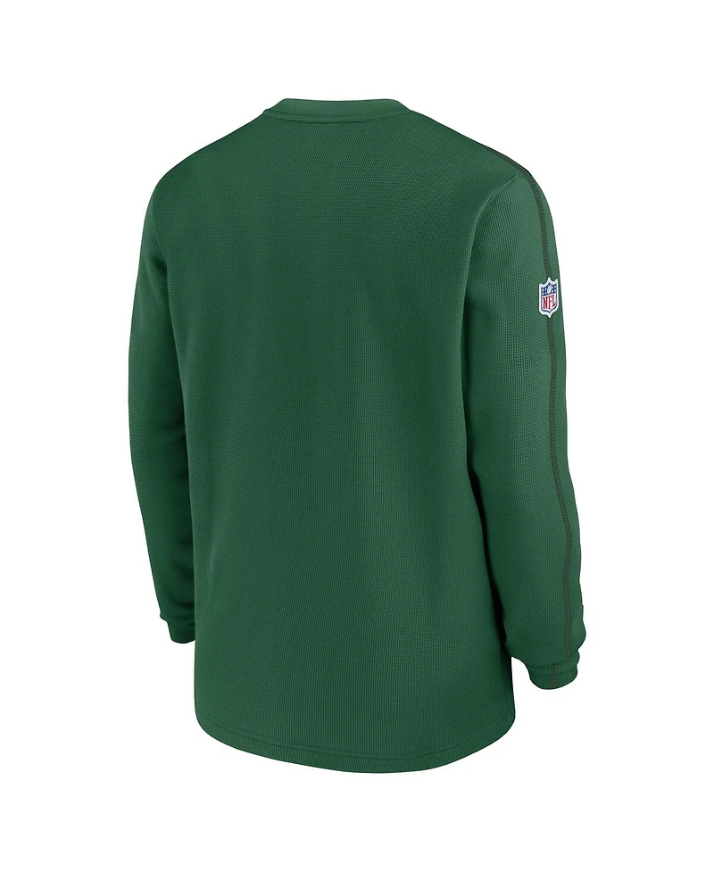 Nike Men's Green New York Jets Alternate Logo Coach Long Sleeve Top