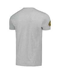 Mitchell & Ness Men's Heather Gray Boston Bruins 100th Anniversary Script Sweep T-Shirt