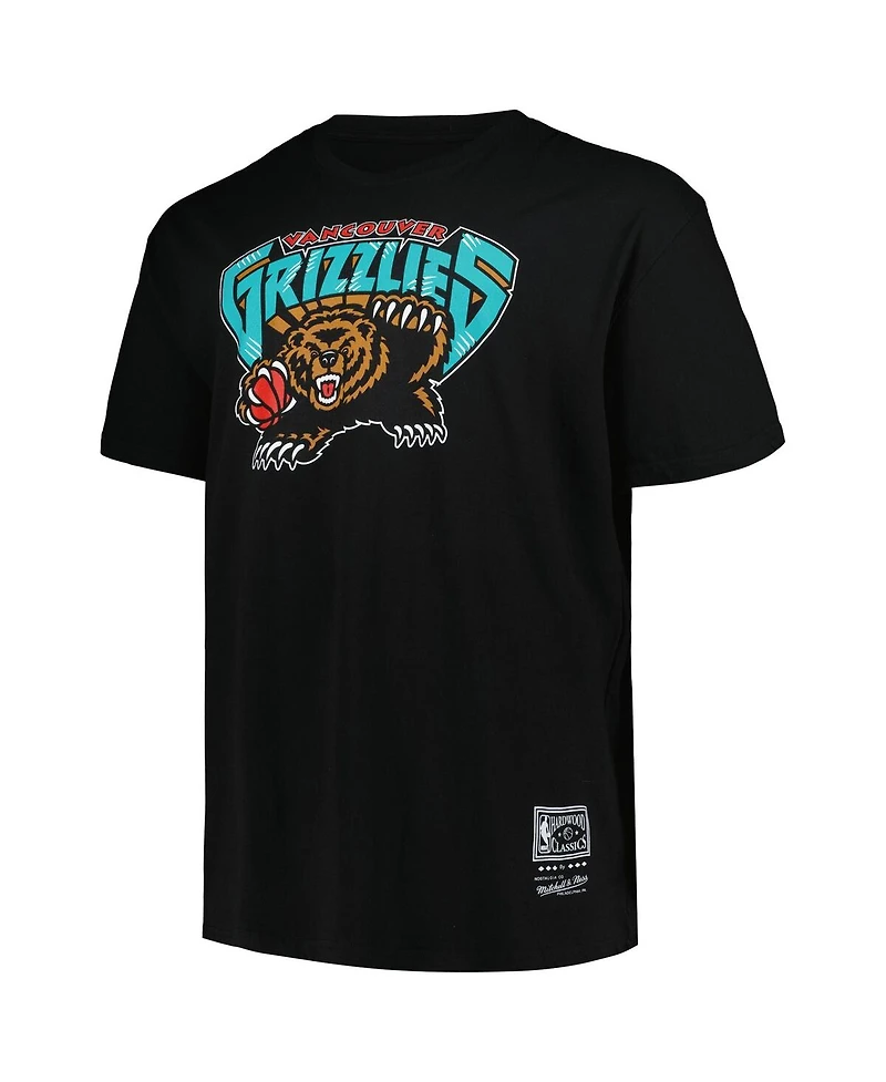 Mitchell & Ness Men's Black Vancouver Grizzlies Big Tall Hardwood Classics Vintage Logo T-Shirt