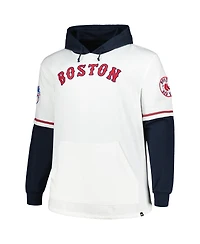 '47 Brand Men's White/Navy Boston Red Sox Big Tall Trifecta Shortstop Pullover Hoodie
