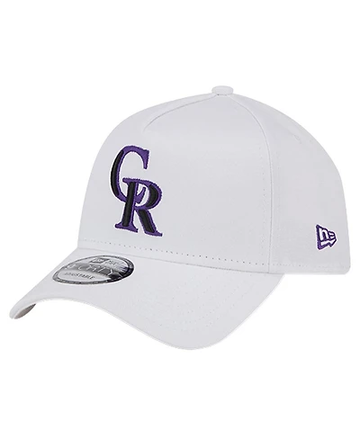 New Era Men's White Colorado Rockies Tc A-Frame 9FORTY Adjustable Hat