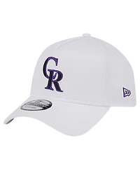 New Era Men's White Colorado Rockies Tc A-Frame 9FORTY Adjustable Hat