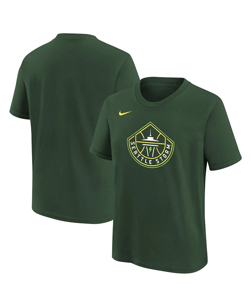 Nike Big Boys and Girls Hunter Green Seattle Storm Essential Logo T-Shirt
