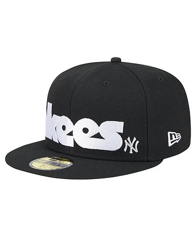 New Era Men's Black York Yankees Checkered Undervisor 59FIFTY Fitted Hat