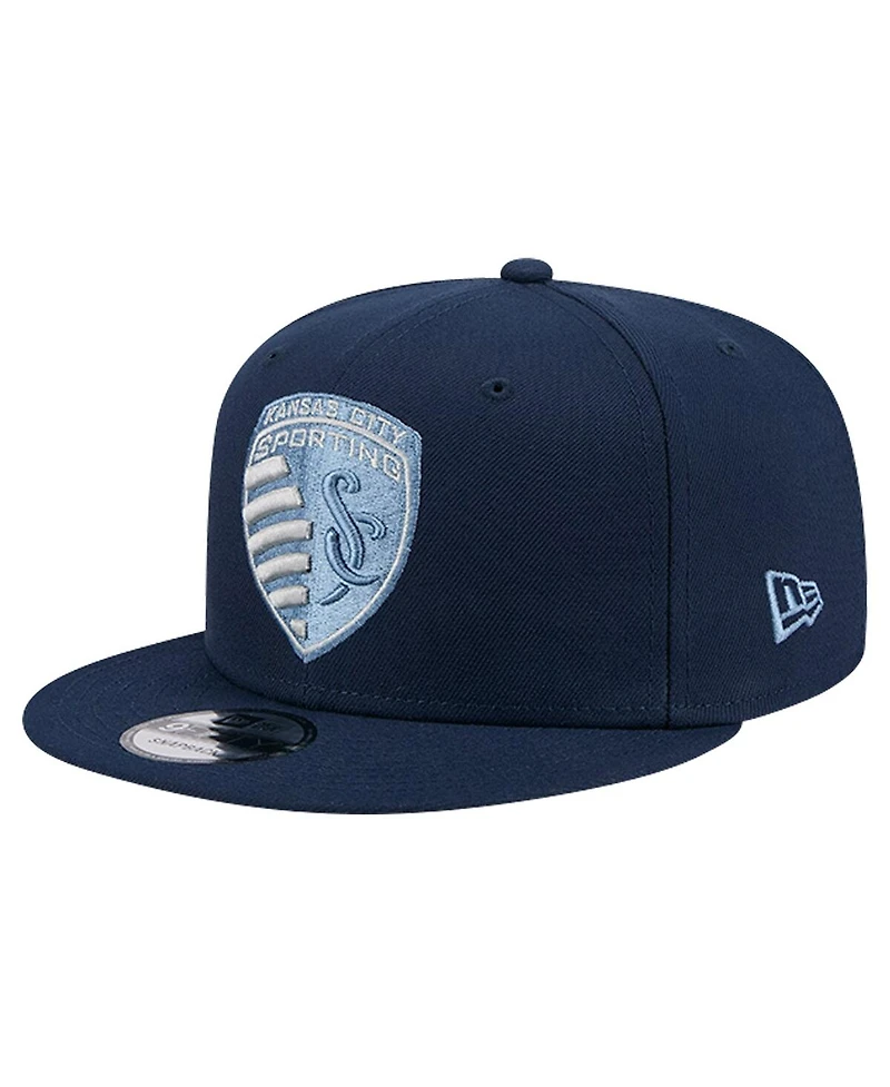 New Era Men's Navy Sporting Kansas City 2024 Jersey Hook 9FIFTY Snapback Hat